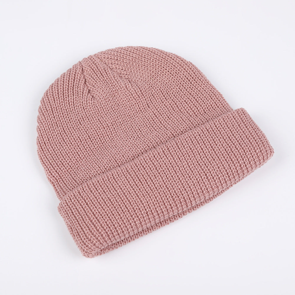 Wholesale Round Top Solid Color Knitted Melon Pea Hat